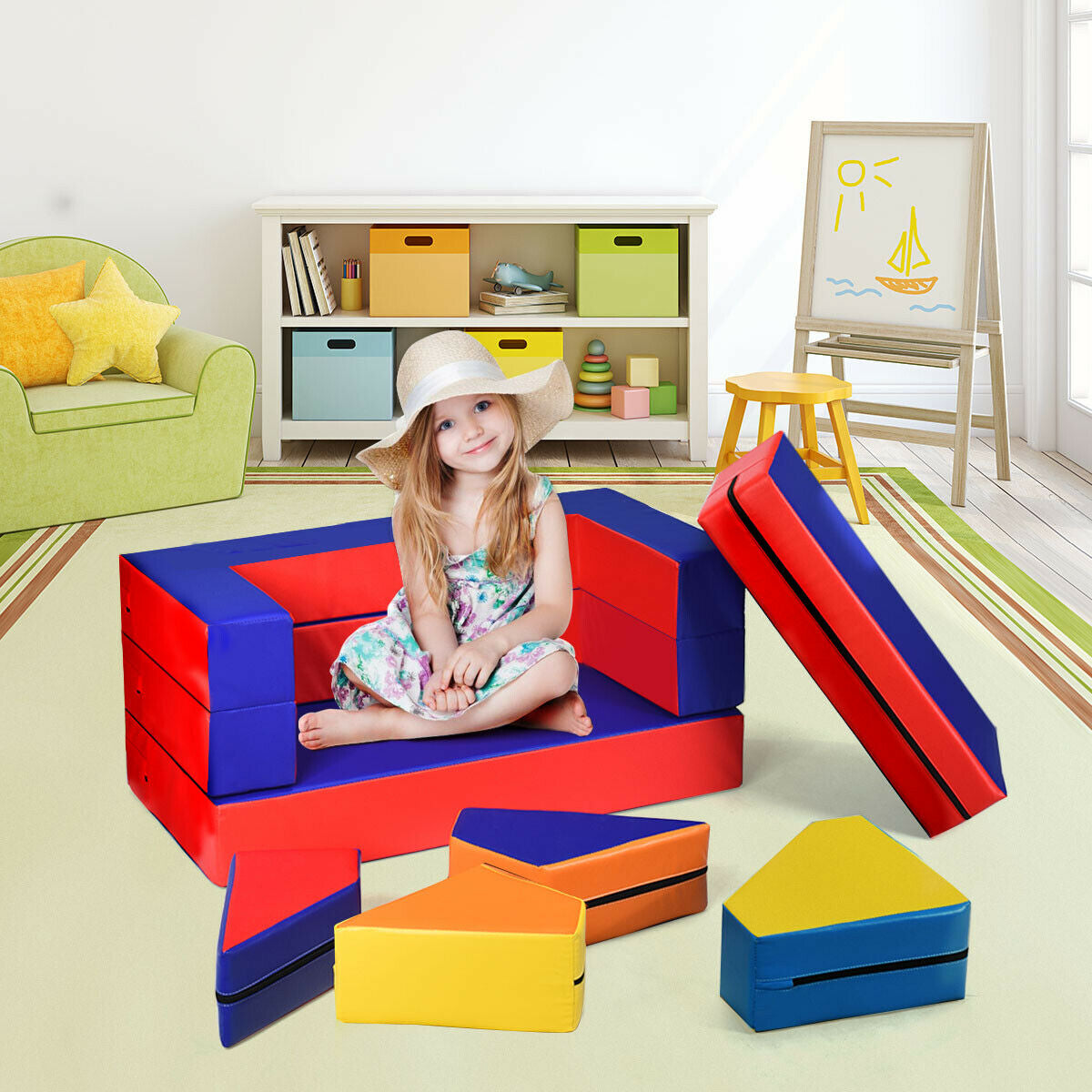 4-in-1 Foam Climbing Playset for Toddlers - 8 Pieces