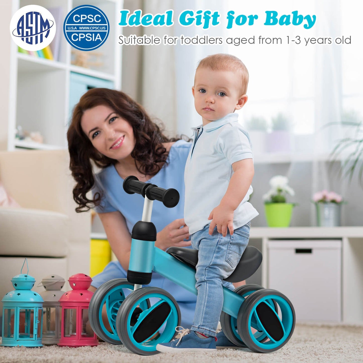 4 Wheels Baby Balance Bike Toy
