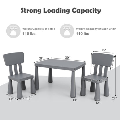 Kids Table and Chair Set - 3 Piece Multi Activity Play Set