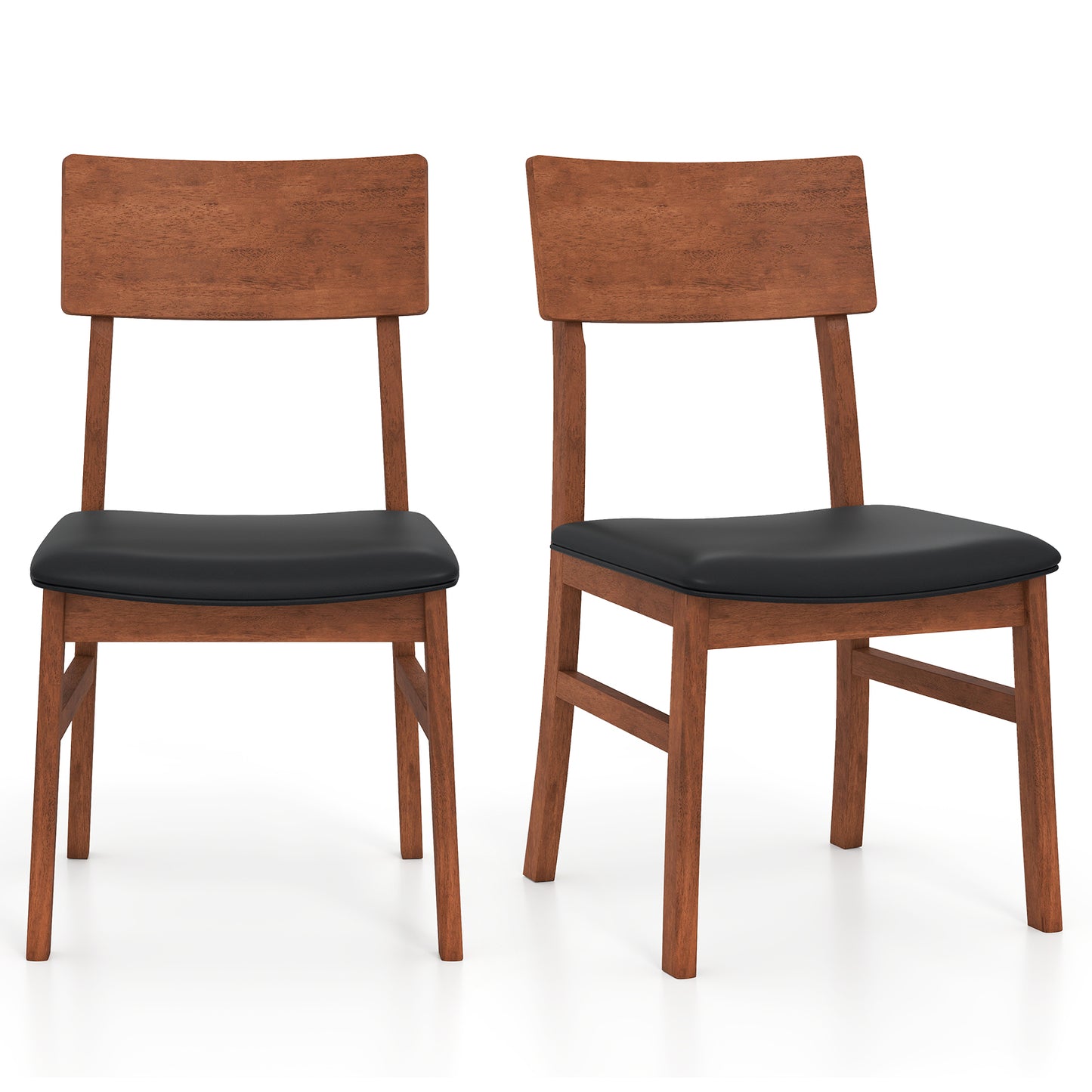 Upholstered Dining Chairs Set of 2 with Rubber Wood Legs