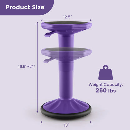 Adjustable Active Learning Wobble Stool with Cushion Seat