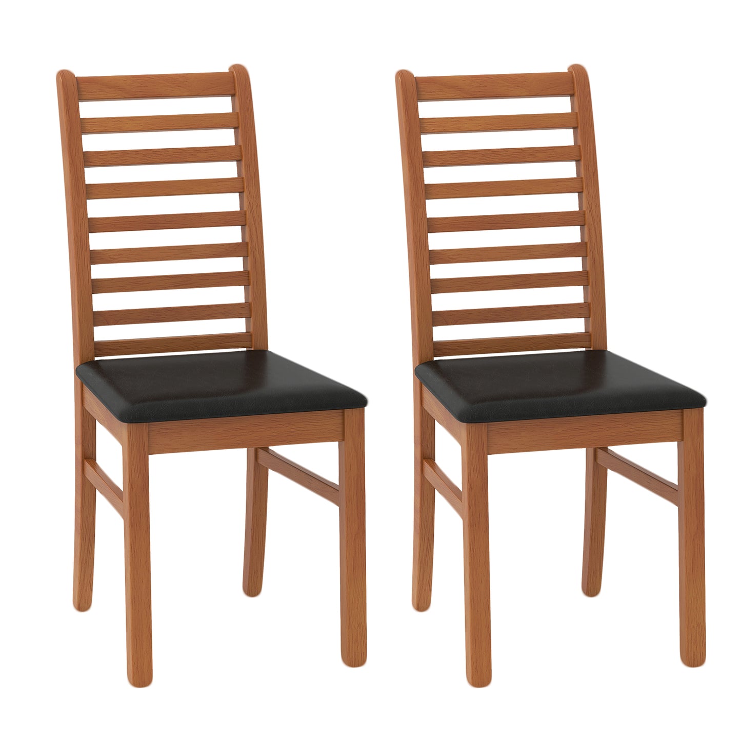 Wooden Dining Chairs Set of 2 with Padded Seats