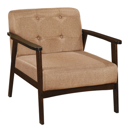 Rubber Wood Accent Chair with Armrests - Mid-Century Design