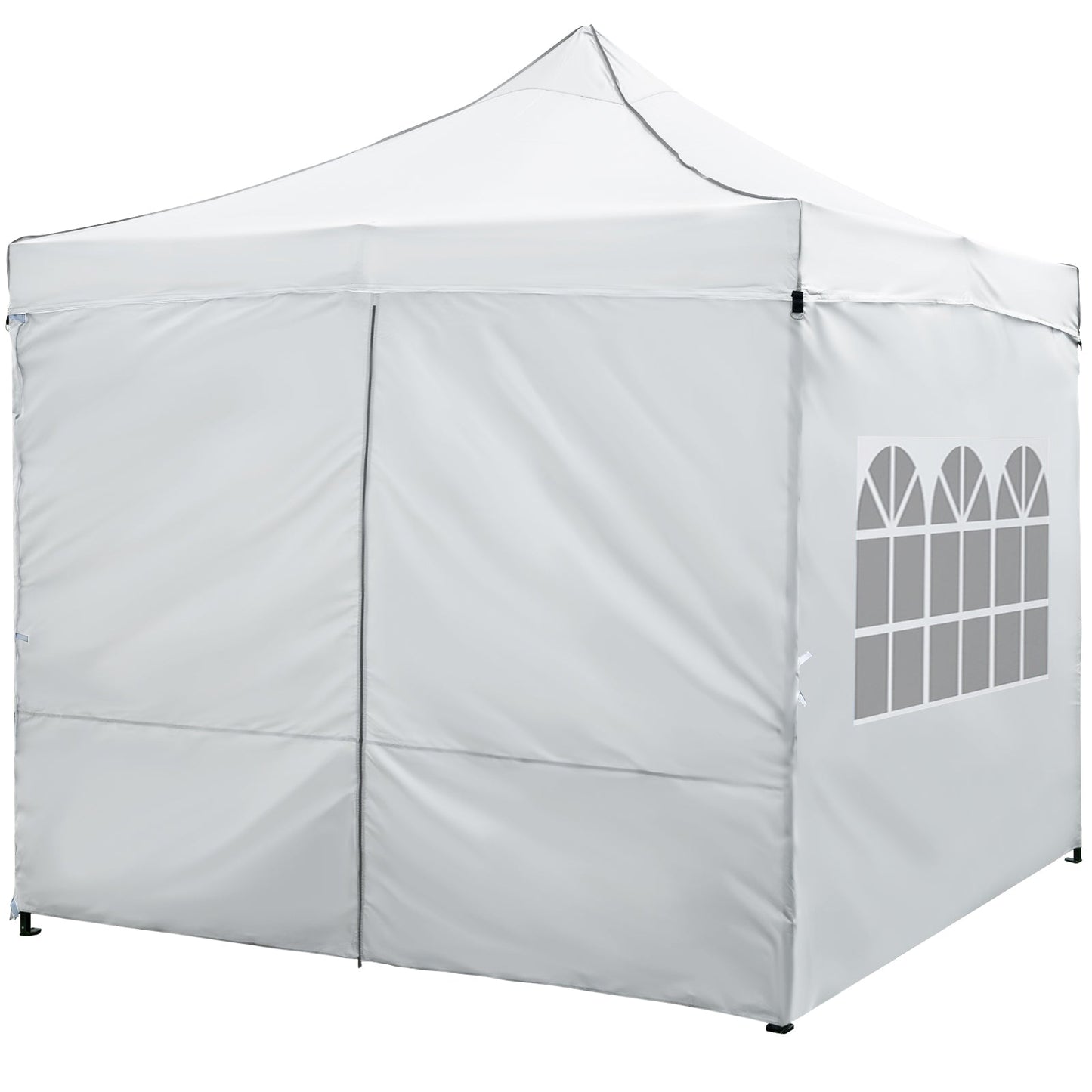 10 x 10 FT Pop up Canopy Tent with 4 Removable Sidewalls and Wheeled Bag