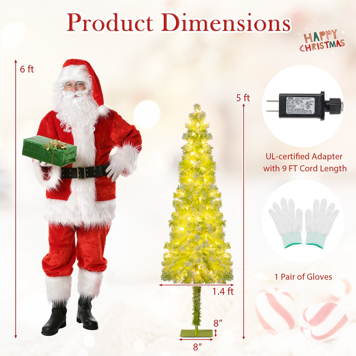 5/6/7 FT Whimsical Christmas Tree with Bendable Top and 216/290/366 Branch
