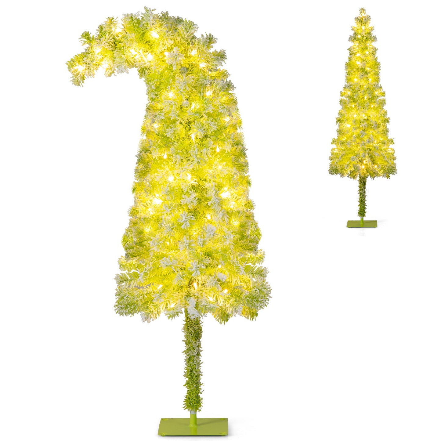 5/6/7 FT Whimsical Christmas Tree with Bendable Top and 216/290/366 Branch