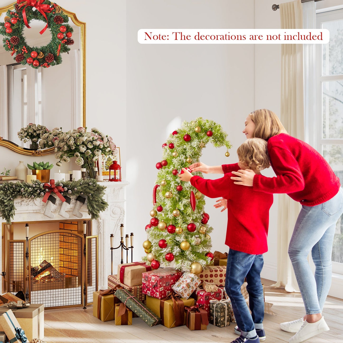 5/6/7 FT Whimsical Christmas Tree with Bendable Top and 216/290/366 Branch