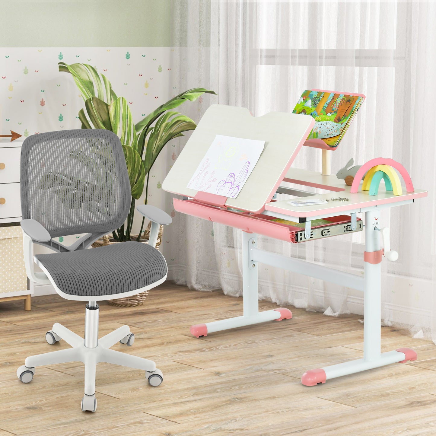 Kids Swivel Mesh Computer Chair with Adjustable Height