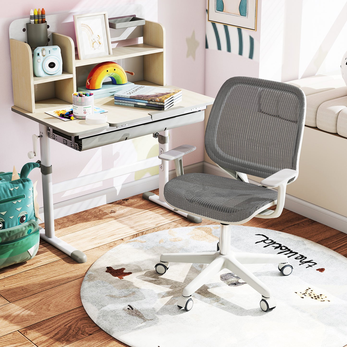Kids Swivel Mesh Computer Chair with Adjustable Height
