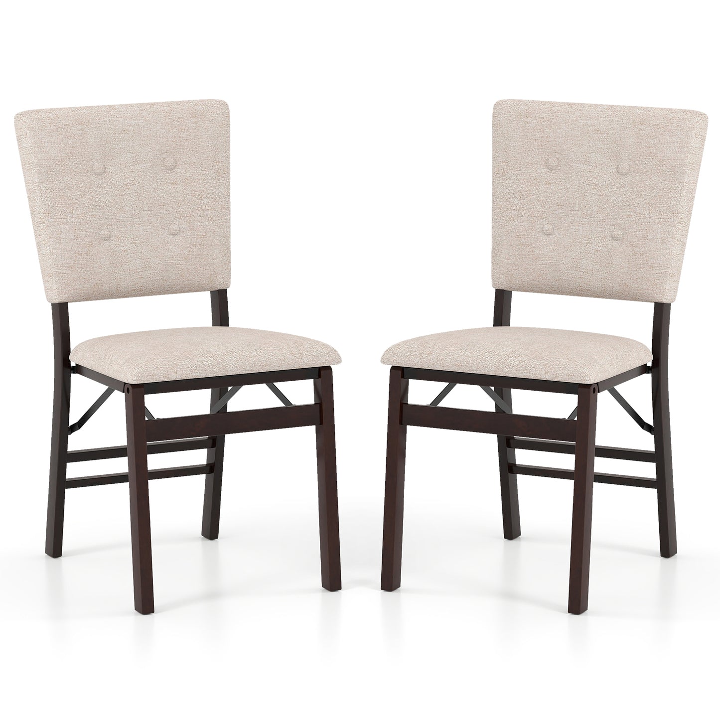 Foldable Dining Chairs Set of 2 with Padded Seats