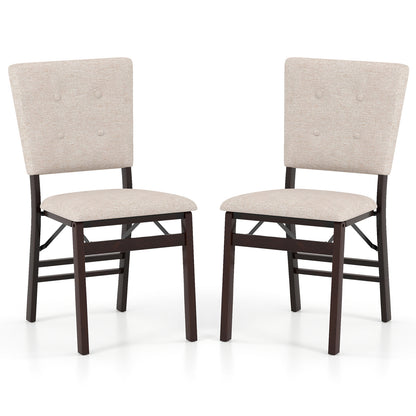 Foldable Dining Chairs Set of 2 with Padded Seats
