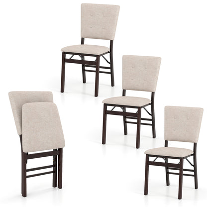 Foldable Dining Chairs Set of 4 with Padded Seats