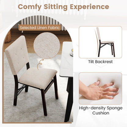 Foldable Dining Chairs Set of 4 with Padded Seats