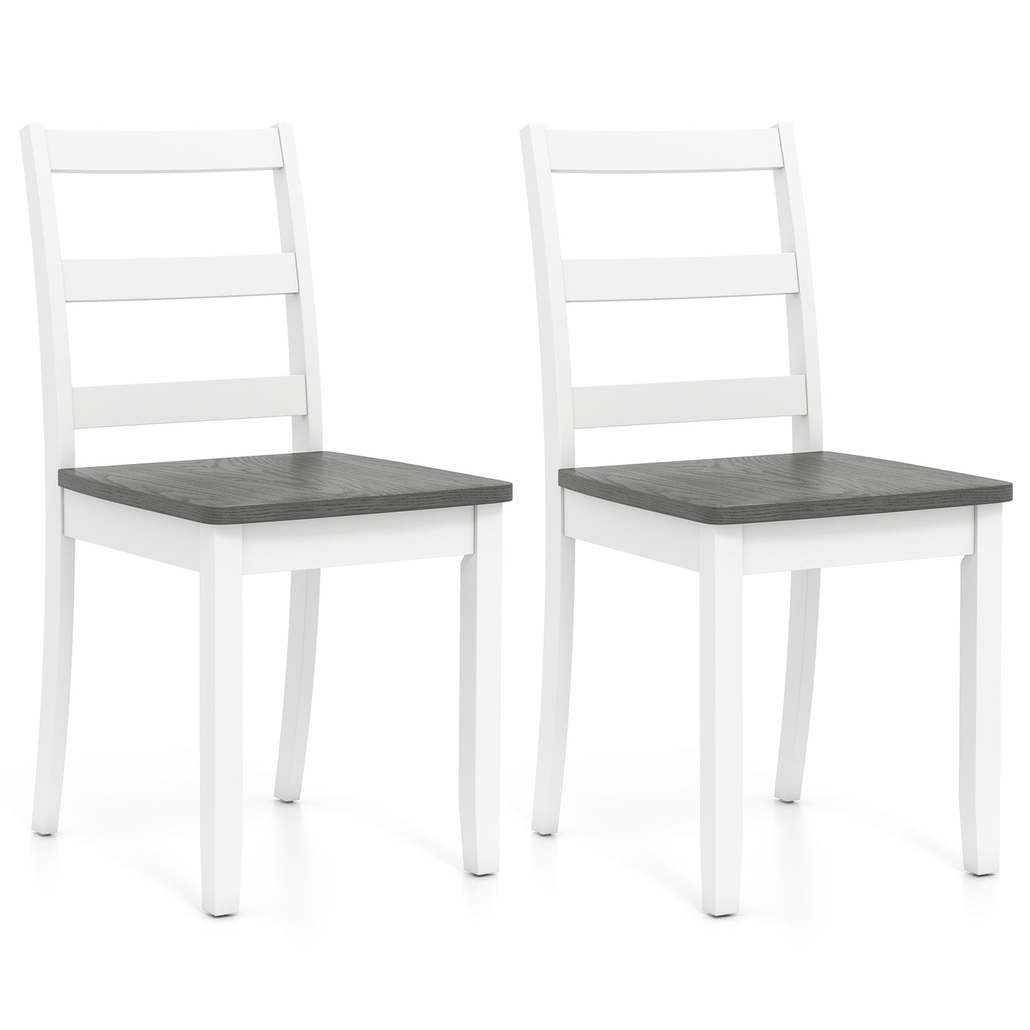 Wood Dining Chairs Set of 2 with Ladder Back