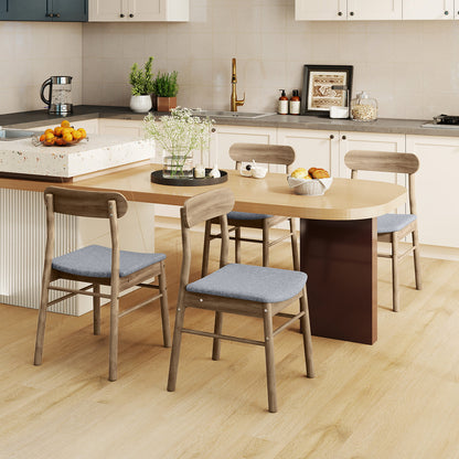 Upholstered Dining Chairs Set of 4 with Rubber Wood Frame
