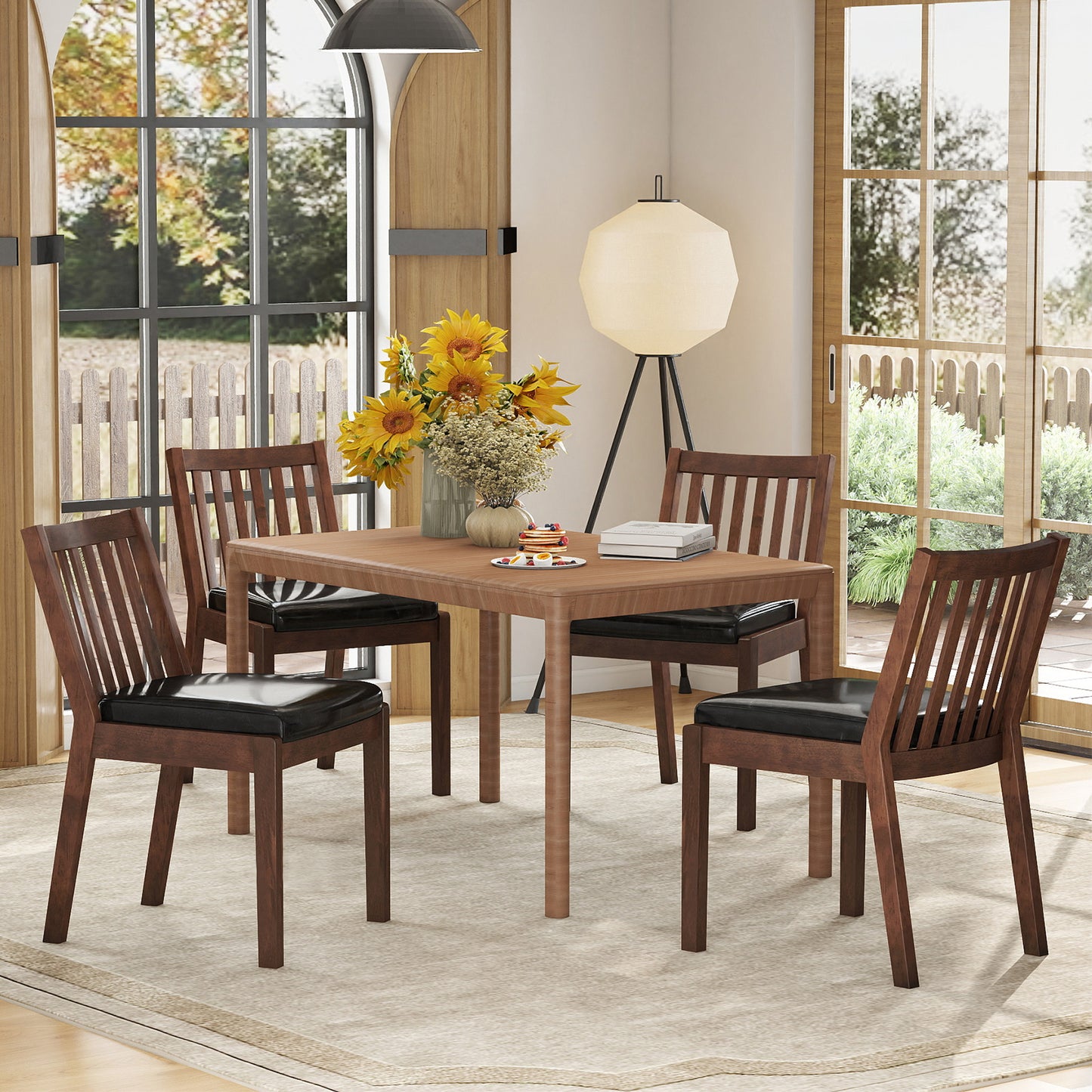 Upholstered Dining Chairs Set of 4 with Padded Seats