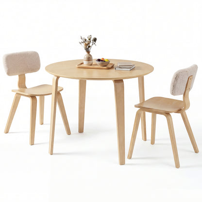 3-Piece Dining Set with Padded Chairs and Round Table
