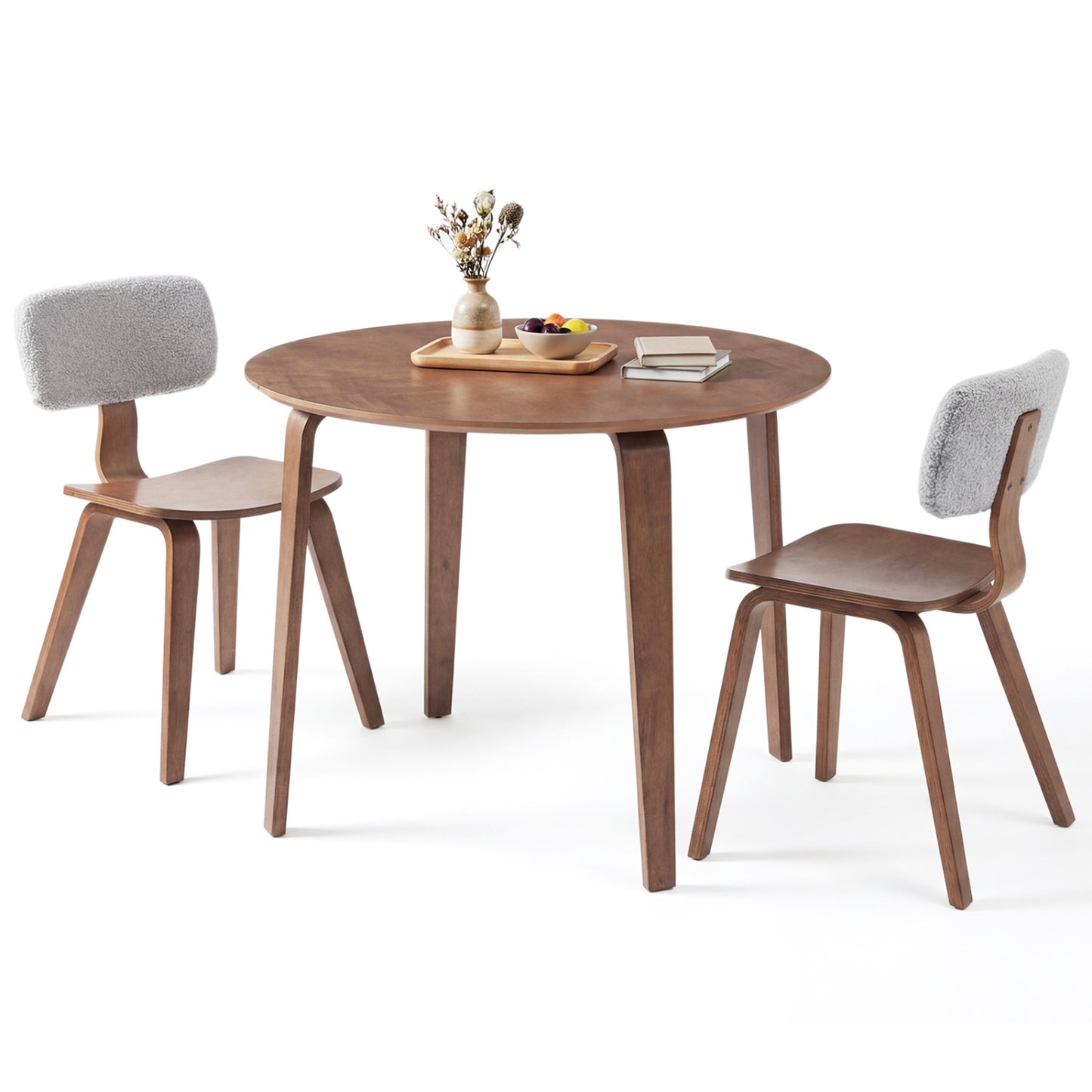 3-Piece Dining Set with Padded Chairs and Round Table