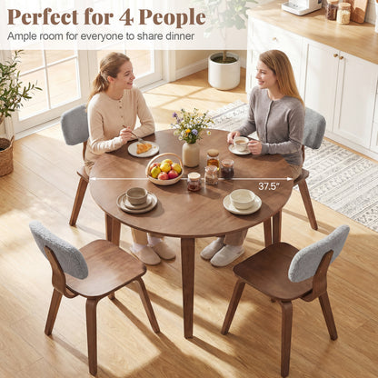 3-Piece Dining Set with Padded Chairs and Round Table