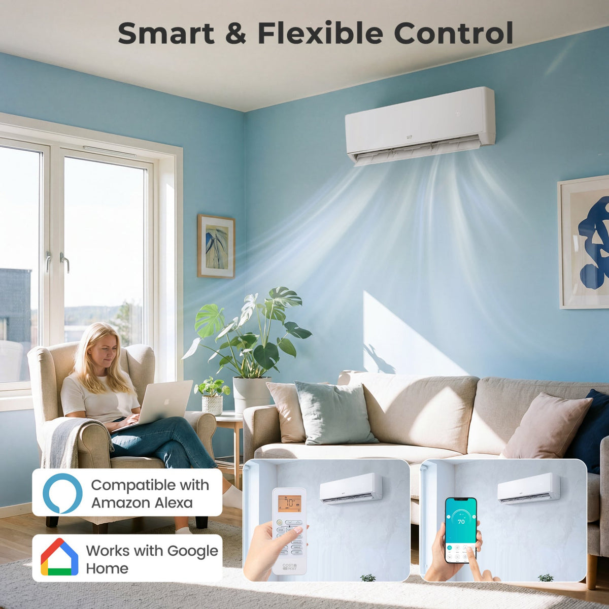 X-Pro 27000 BTU 3 Zone 24 SEER2 Mini Split AC with Heat Pump