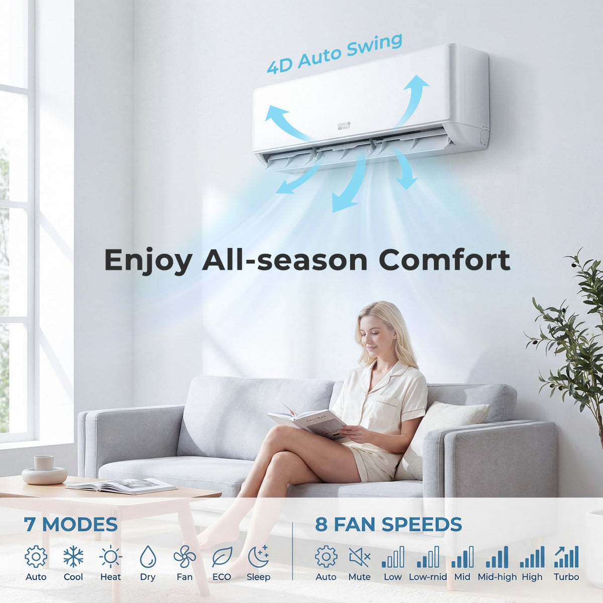 X-Pro 27000 BTU 3 Zone 24 SEER2 Mini Split AC with Heat Pump