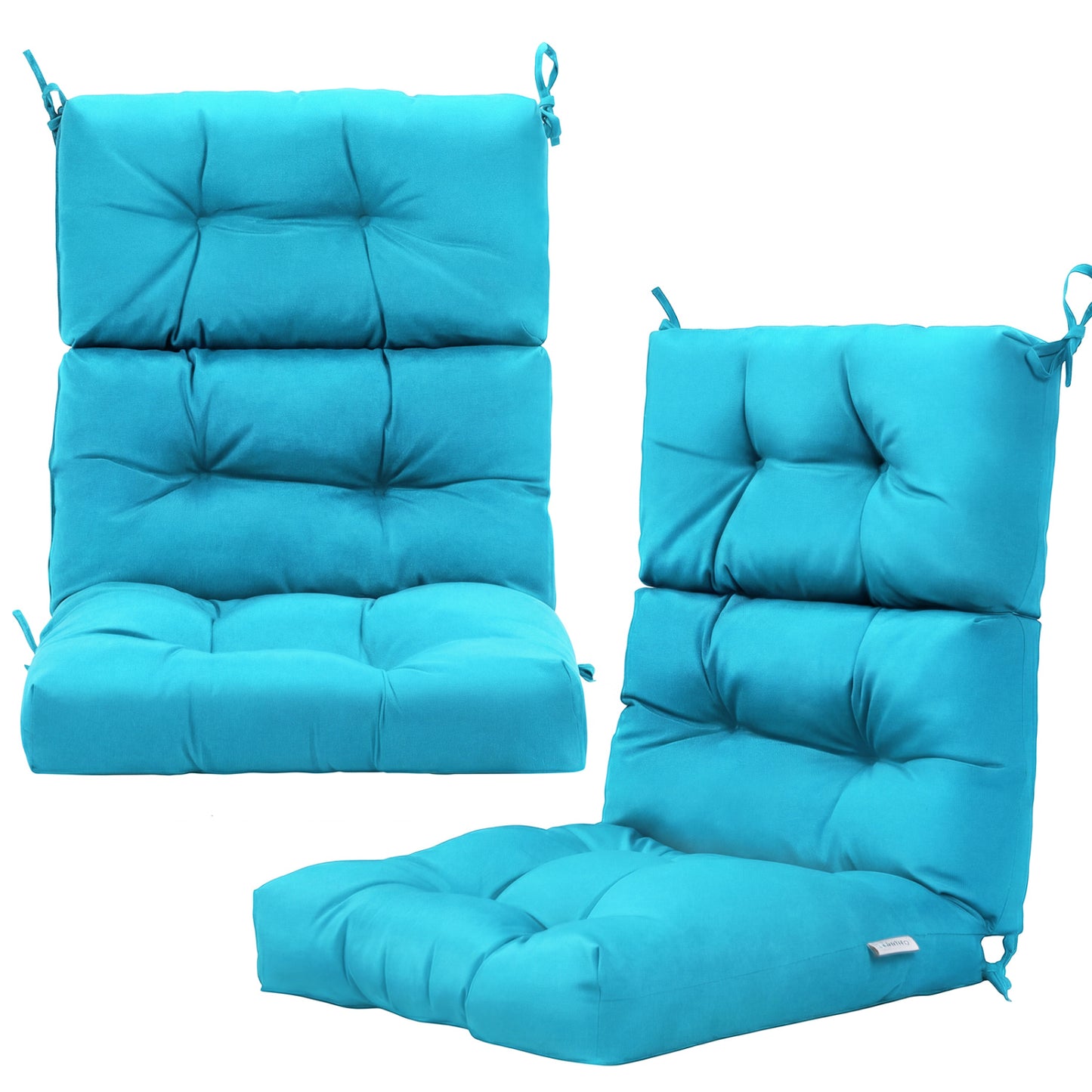 High Back Chair Cushion Set of 2 with Adjustable Height