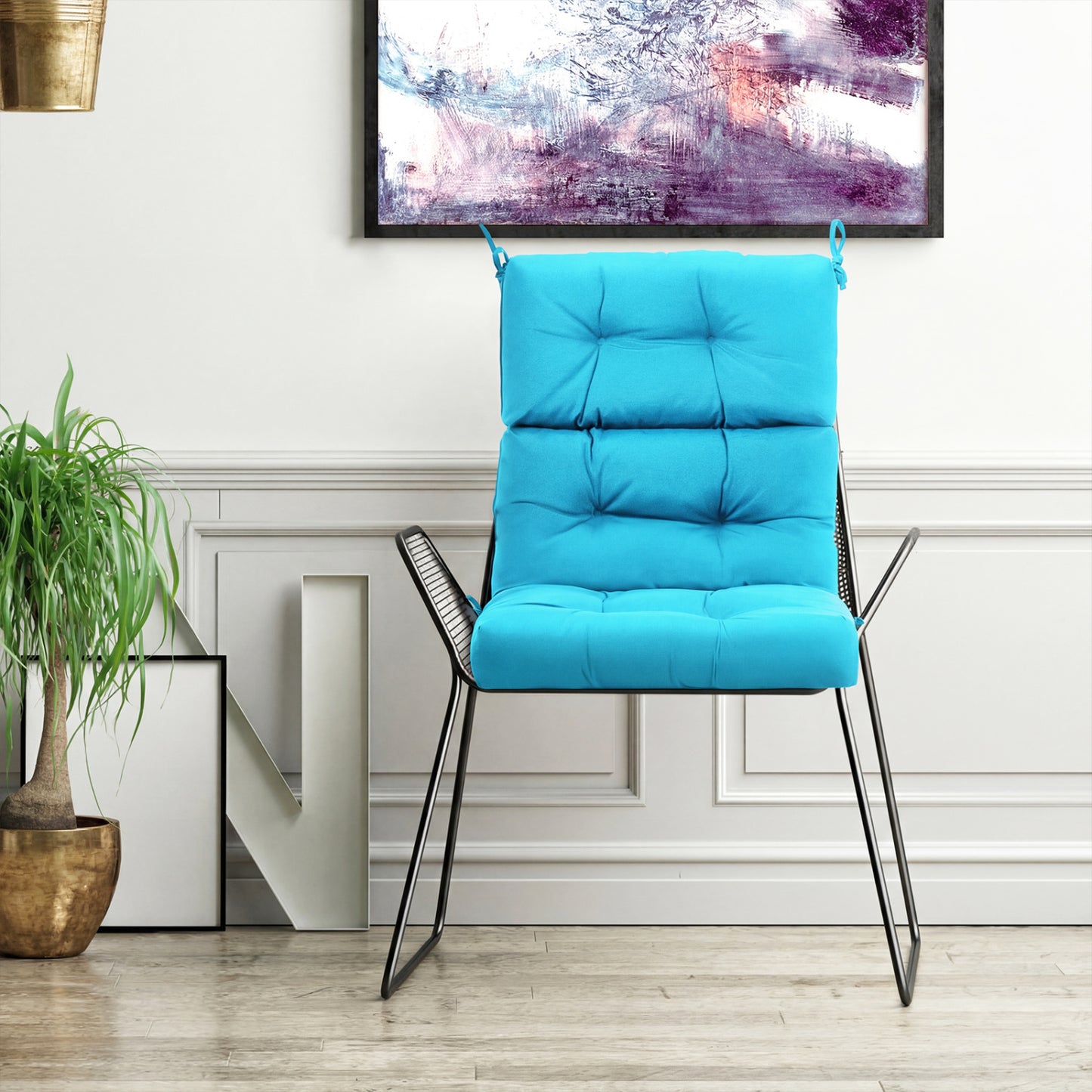 High Back Chair Cushion Set of 2 with Adjustable Height