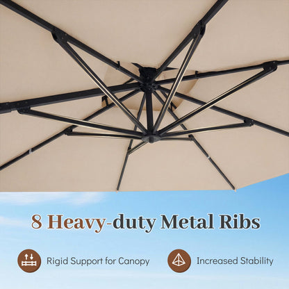 10 FT Cantilever Patio Umbrella with 220 LBS Base