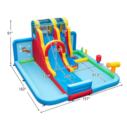6-Piece Patio Furniture Set with Inflatable Water Slide Park