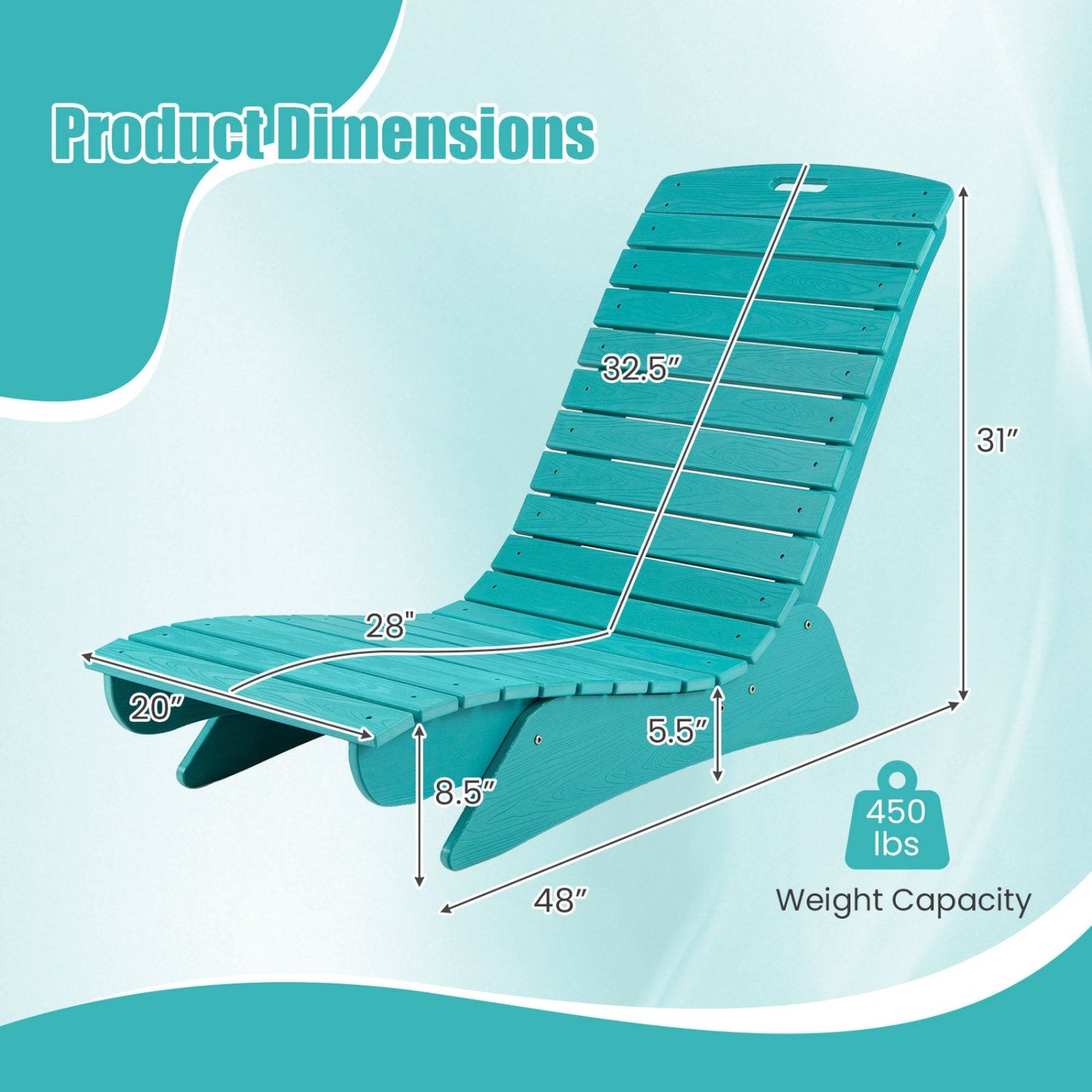 In-Pool Lounge Chair with Contoured Ergonomic Design