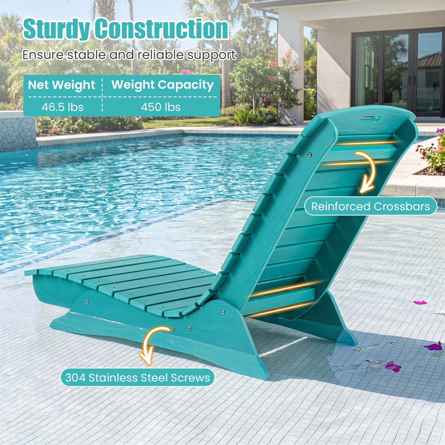 In-Pool Lounge Chair with Contoured Ergonomic Design