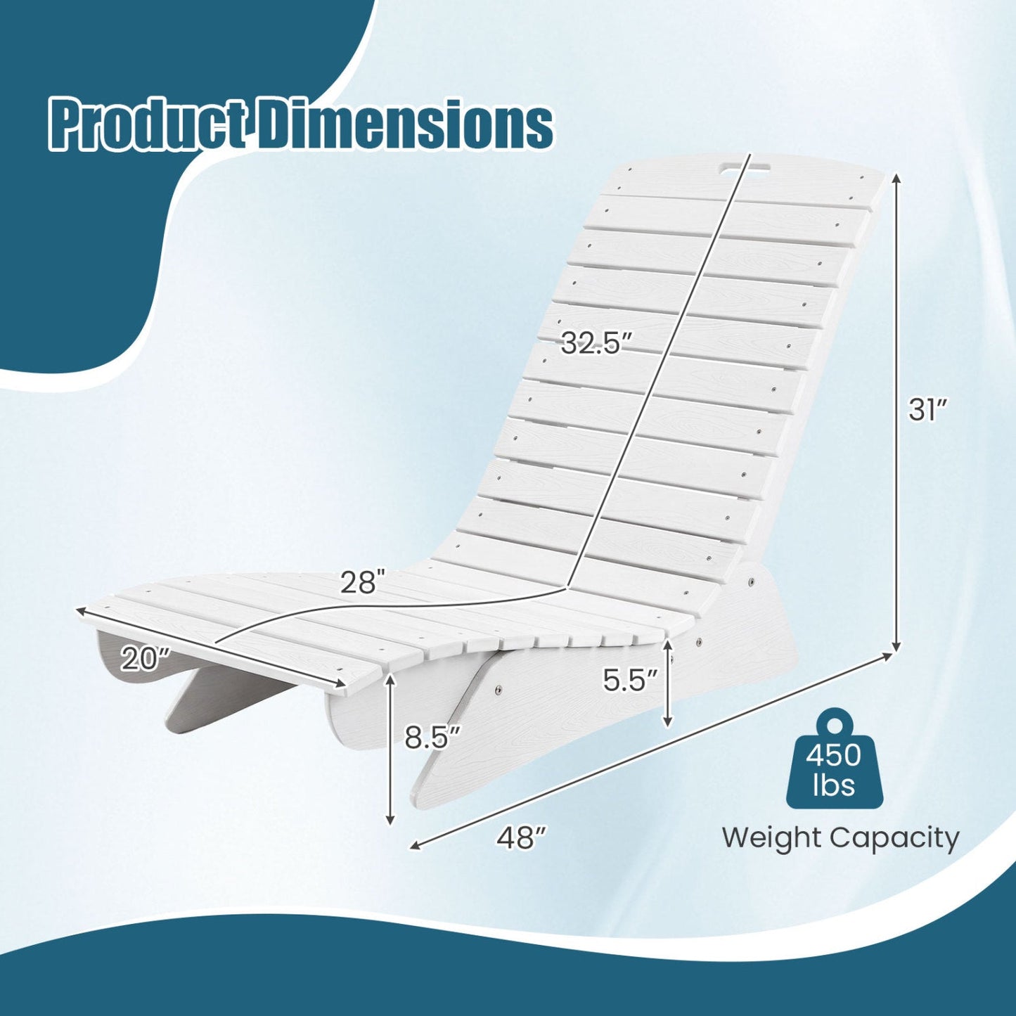 In-Pool Lounge Chair with Contoured Ergonomic Design