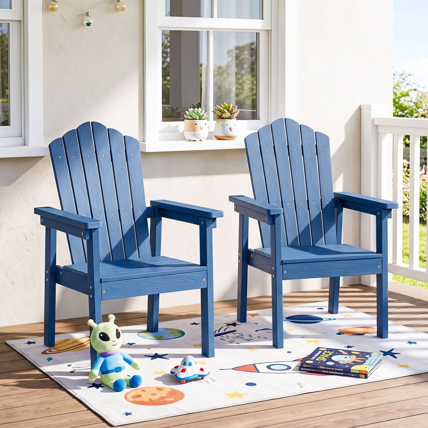 Adirondack Chair with High Backrest and Wide Armrests