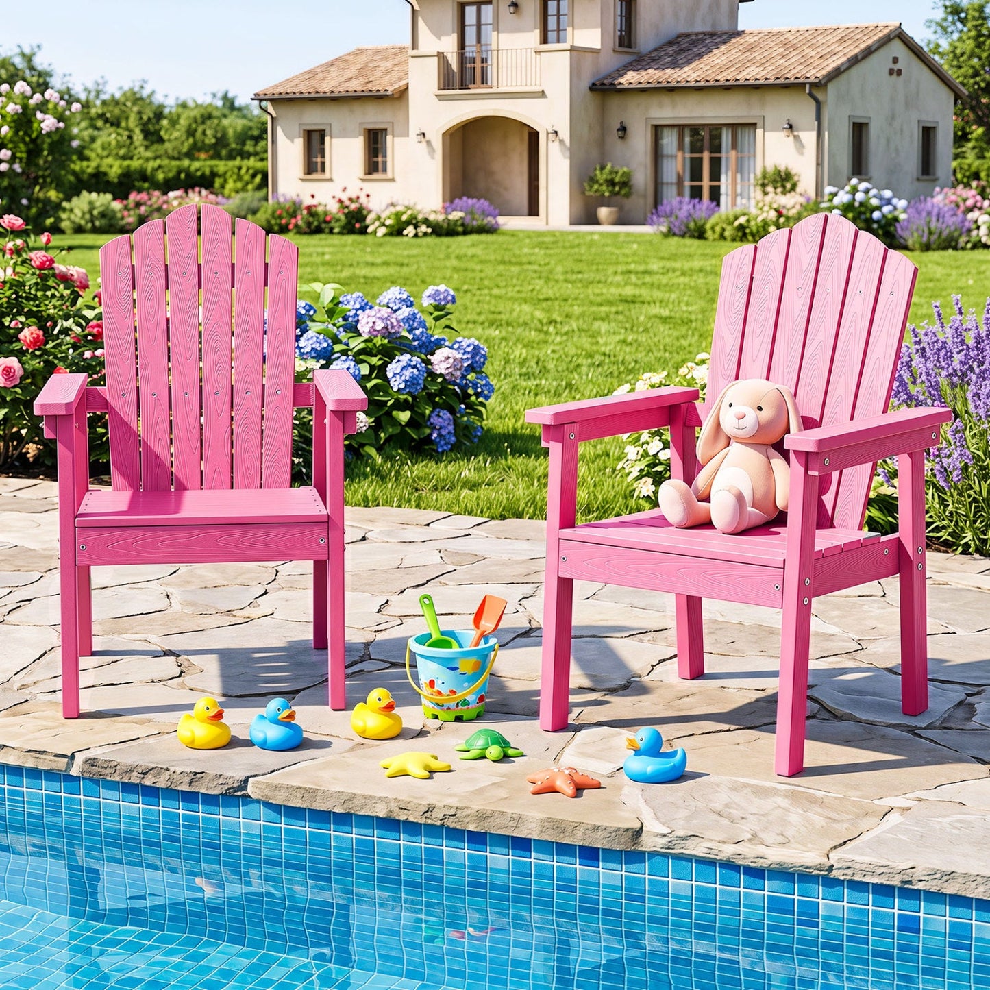 Adirondack Chair with High Backrest and Wide Armrests