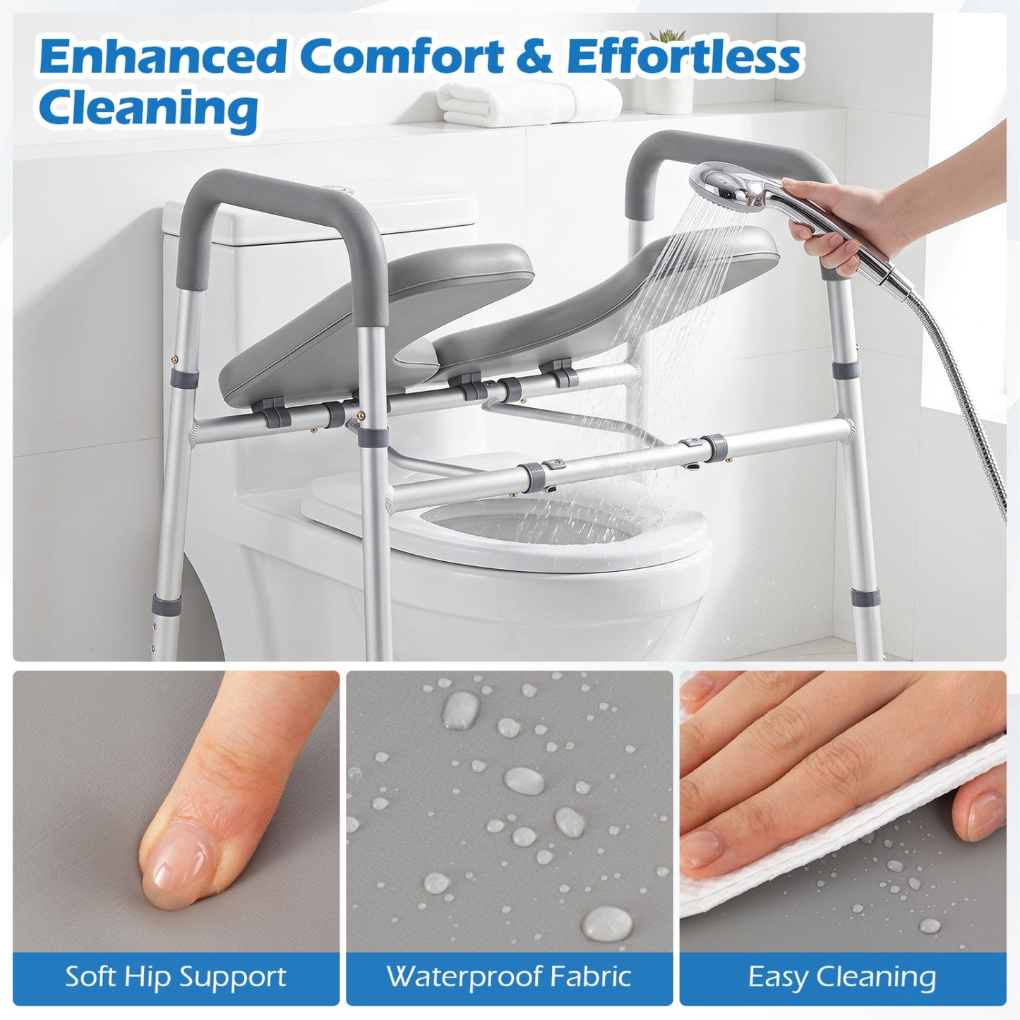 Raised Toilet Seat with Handles - 400 LBS Capacity