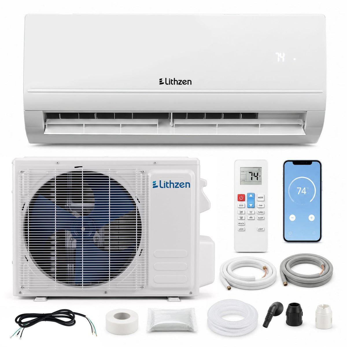 24000 BTU Mini Split Air Conditioner & Heater with WiFi
