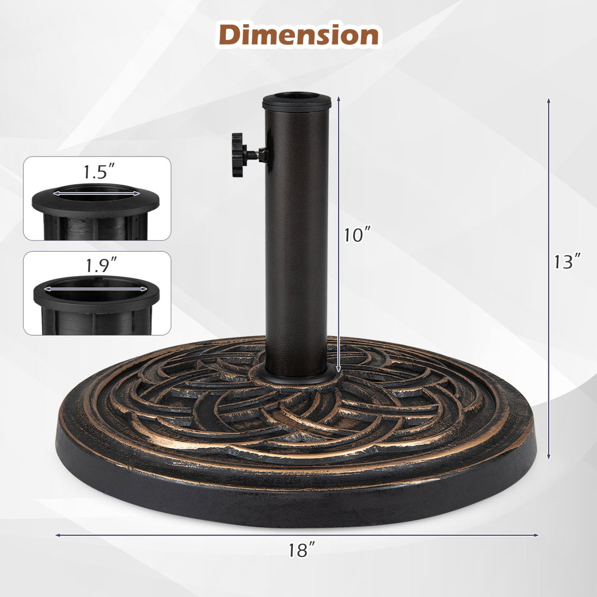 Round Umbrella Base 24 lbs with Adjustable Knob