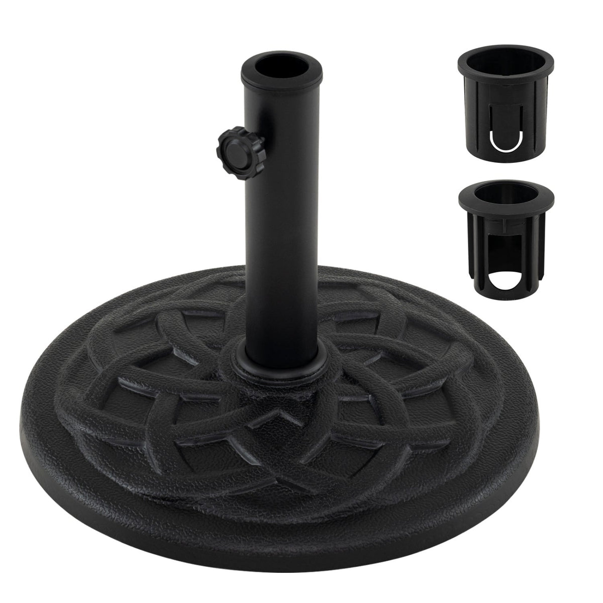 Patio Umbrella Base 20 lbs Round with Dual Pole Adapters