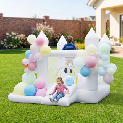 Inflatable Bounce House with Basketball Hoop and 480W Blower