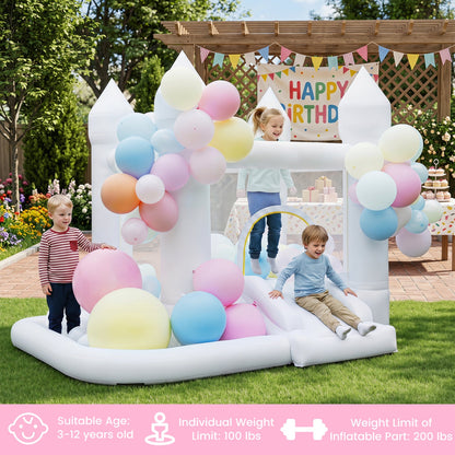 Inflatable Bounce House with Basketball Hoop and 480W Blower
