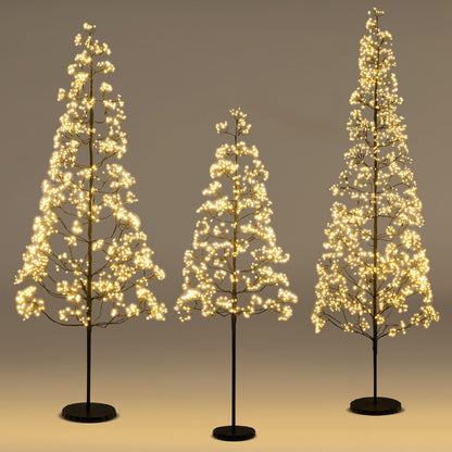 5/6/7 FT Lighted Alpine Tree with 1000/1500/2100 Warm White LED Lights