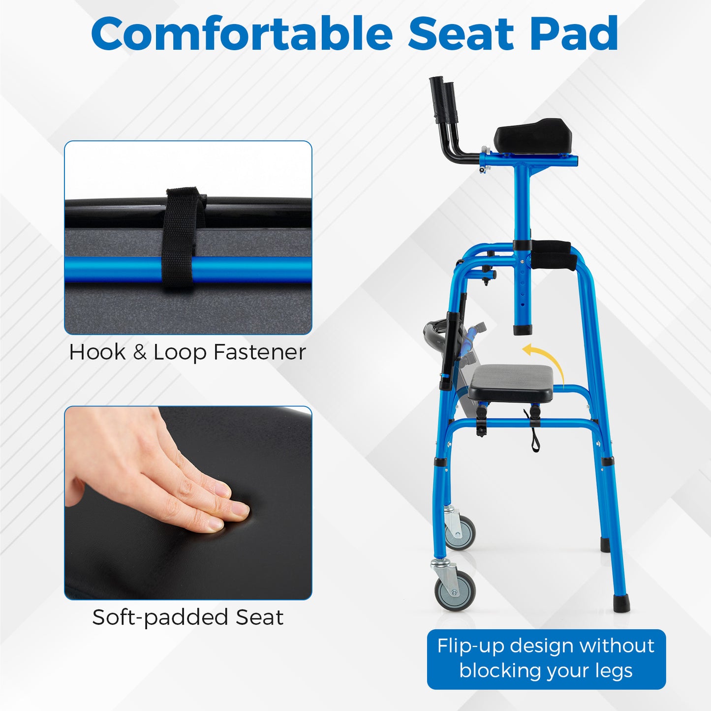 Versatile Rolling Walker for Rehabilitation Training-Navy