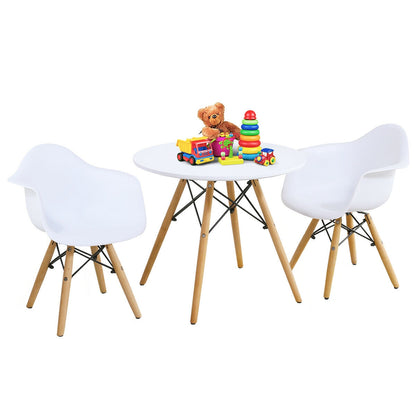 Kids Round Table and Chair Set - 3 Piece Modern Furniture