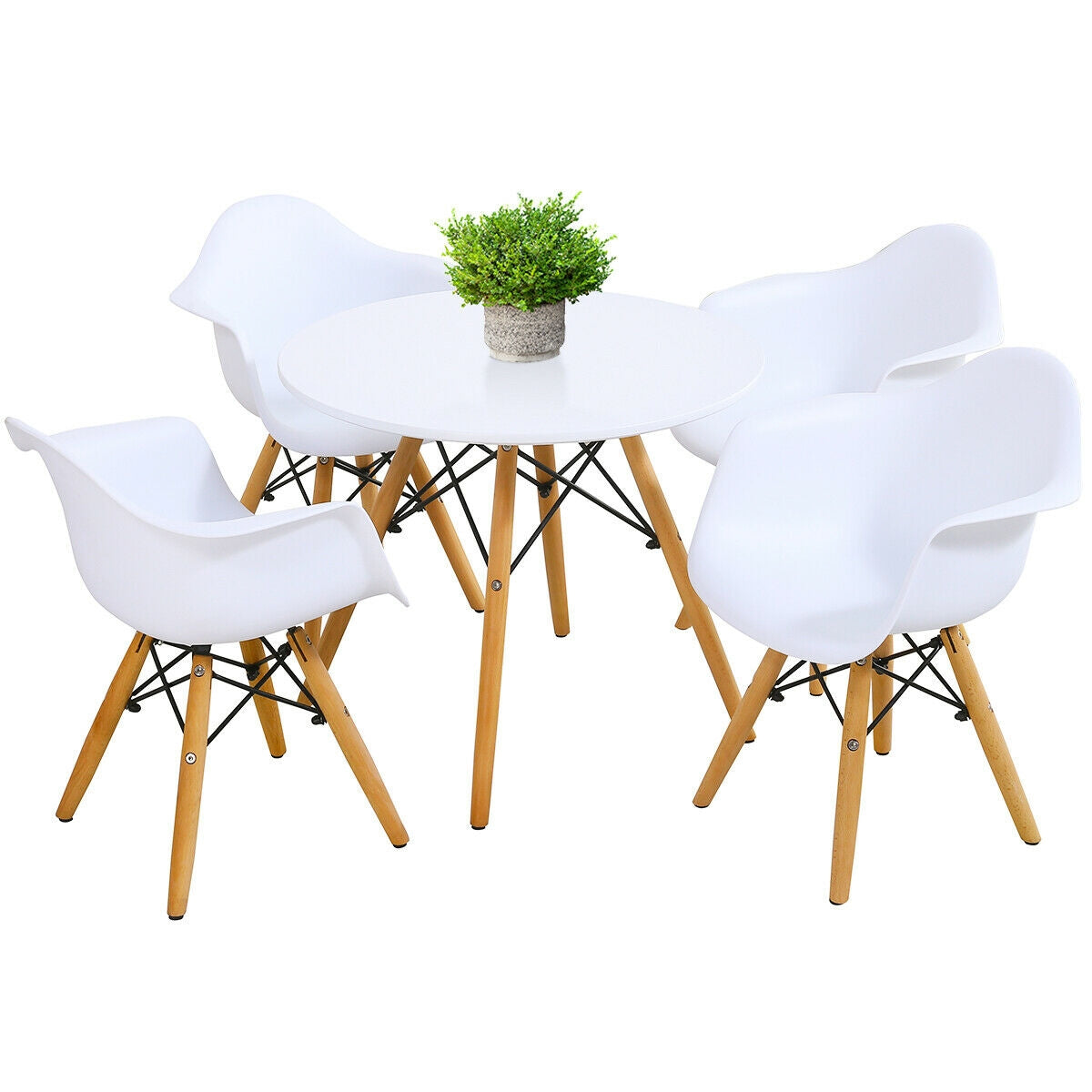 Kids Round Table and Chair Set - 5 Piece with 4 Chairs