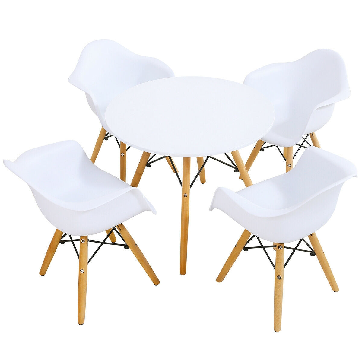 Kids Round Table and Chair Set - 5 Piece with 4 Chairs
