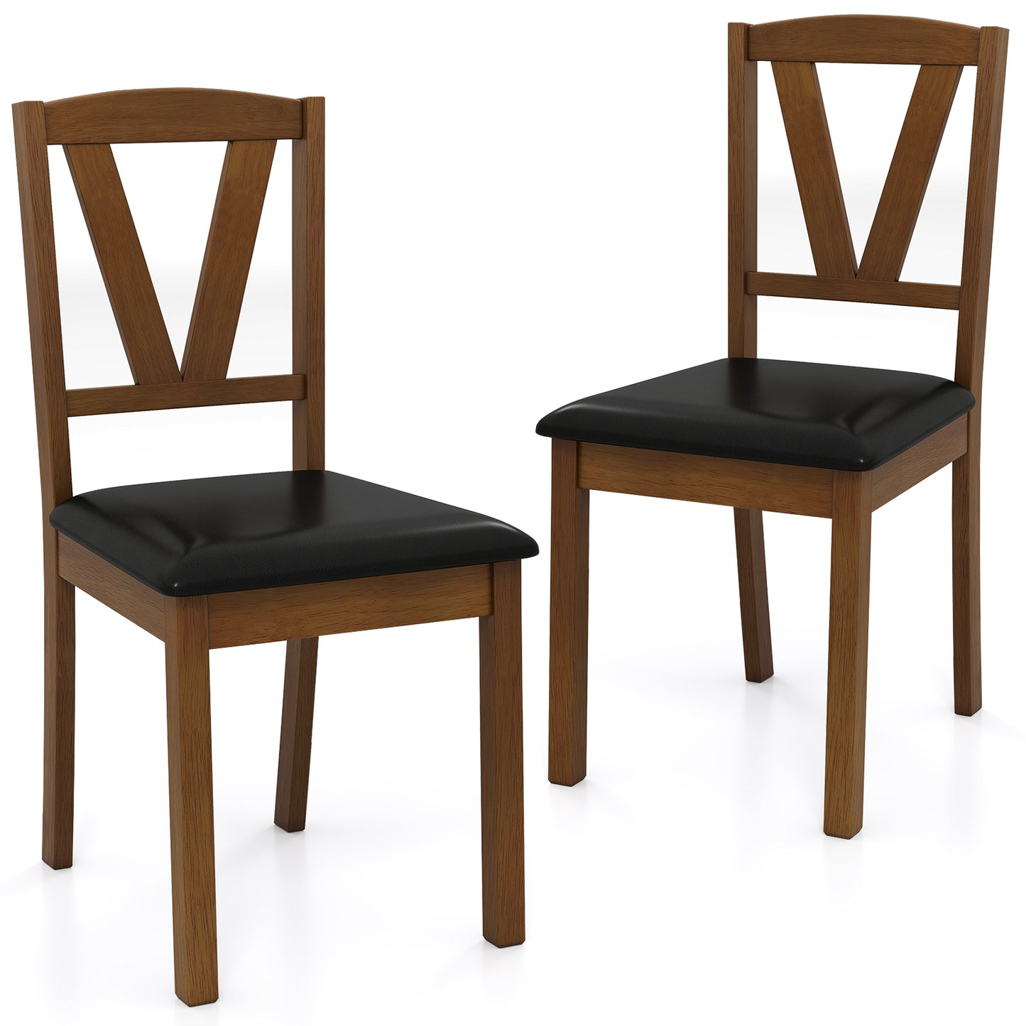 Dining Chairs Set of 2 with PU Leather Upholstery
