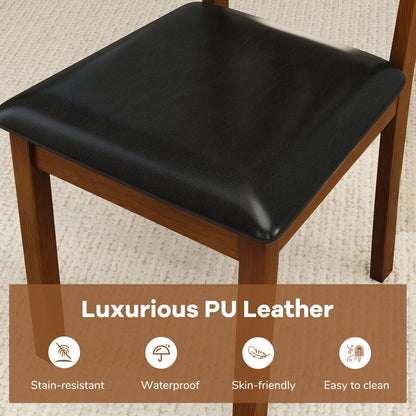Dining Chairs Set of 2 with PU Leather Upholstery