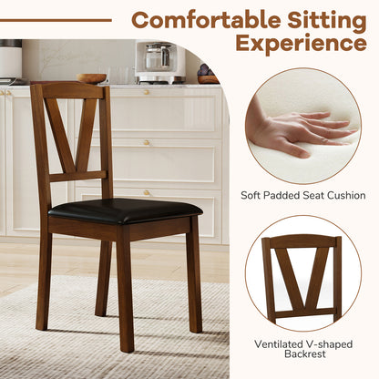 Dining Chairs Set of 2 with PU Leather Upholstery