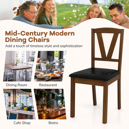 Dining Chairs Set of 2 with PU Leather Upholstery