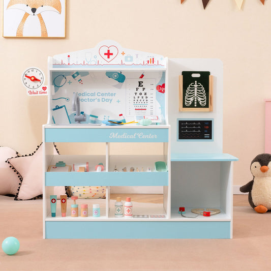 Wooden Doctor Playset with Stethoscope for Toddlers over 3 Years Old